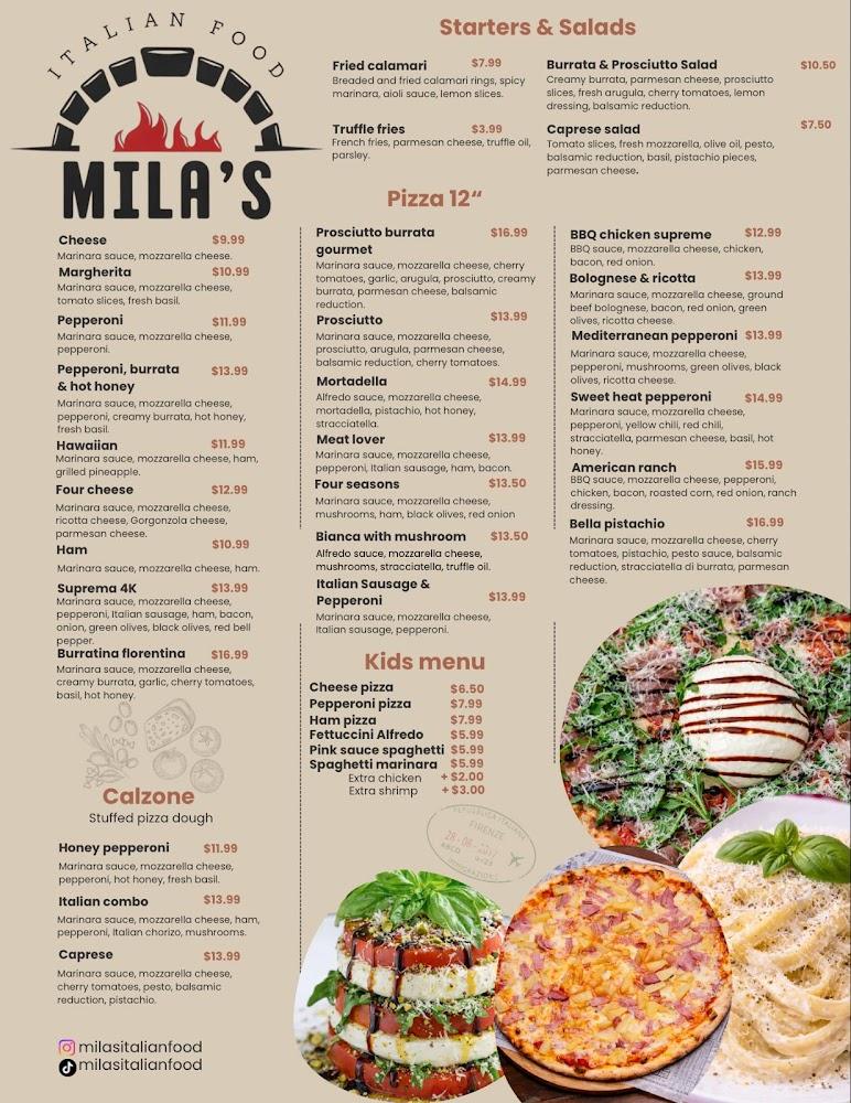 Mila's Italian Food Menu image 2
